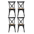 4x Dining Chairs Rattan Wooden Kitchen Accent Chair Cafe Lounge Rubber Wood