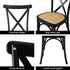 4x Dining Chairs Rattan Wooden Kitchen Accent Chair Cafe Lounge Rubber Wood