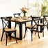 4x Dining Chairs Rattan Wooden Kitchen Accent Chair Cafe Lounge Rubber Wood