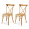 2x Dining Chairs Rattan Wooden Kitchen Accent Chair Cafe Lounge Rubber Wood