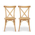 2x Dining Chairs Rattan Wooden Kitchen Accent Chair Cafe Lounge Rubber Wood