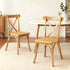 2x Dining Chairs Rattan Wooden Kitchen Accent Chair Cafe Lounge Rubber Wood