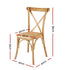 4x Dining Chairs Rattan Wooden Kitchen Accent Chair Cafe Lounge Rubber Wood