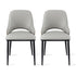 2x Dining Chairs Hollow PU Leather Kitchen Lounge Cafe Accent Chair Grey
