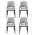 4x Dining Chairs Hollow PU Leather Kitchen Lounge Cafe Accent Chair Grey