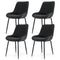 Retro PU Leather Dining Chairs 4‑Pack – Channel‑Tufted Seat, Metal Legs, Black