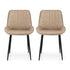 Artiss 2x Dining Chairs Retro PU Leather Kitchen Lounge Cafe Accent Chair Khaki