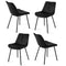 Dining Chairs 4‑Pack – Velvet Tufted Accent Chairs with Metal Legs, Black