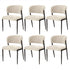 Artiss Dining Chairs Set of 6 Linen Fabric Soft Upholstered Chairs Beige