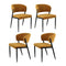 Artiss Dining Chairs Set of 4 Linen Fabric Soft Upholstered Chairs Mustard