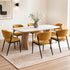 Artiss Dining Chairs Set of 6 Linen Fabric Soft Upholstered Chairs Mustard