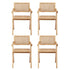 Artiss 4x Dining Chairs Wooden Rattan Seat Rubber Wood Frame