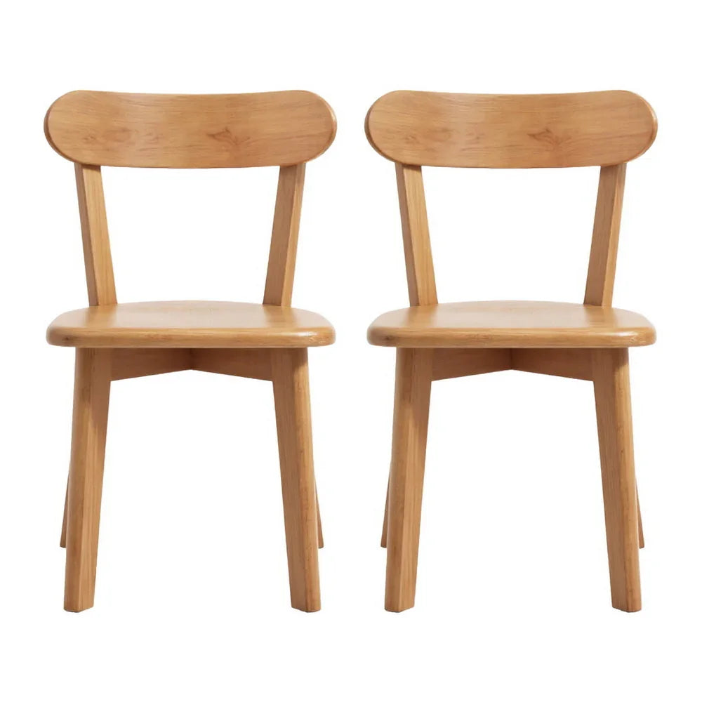 Artiss 2x Dining Chairs Wooden Kitchen Accent Chair Cafe Lounge Rubber Wood