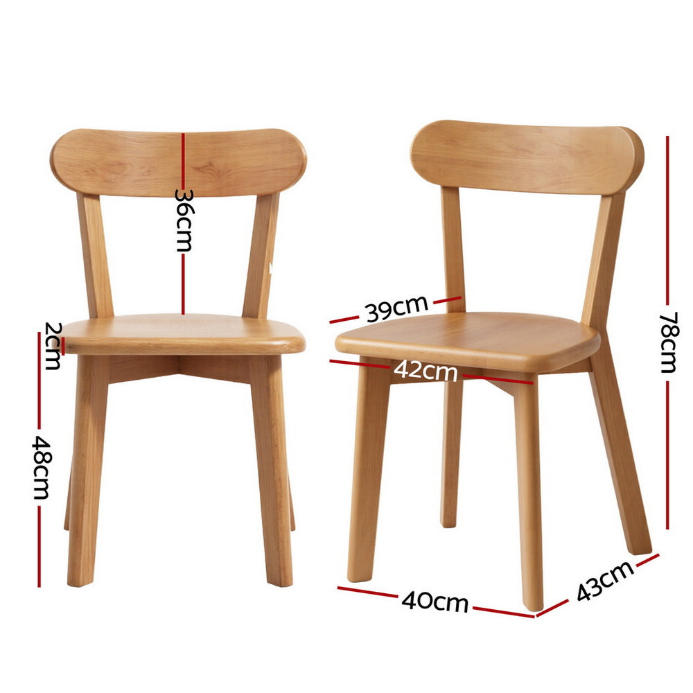 4x Dining Chairs Wooden Kitchen Accent Chair Cafe Lounge Rubber Wood