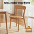4x Dining Chairs Wooden Kitchen Accent Chair Cafe Lounge Rubber Wood