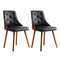 1 Set of 2 Artiss Dining Chairs Black PU