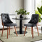 Artiss Set of 2 Dining Chairs Black PU Leather Diamond Tufted Wood Legs