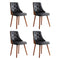 1 Set of 4  Dining Chairs Black PU