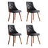 1 Set of 4  Dining Chairs Black PU