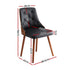 1 Set of 4  Dining Chairs Black PU