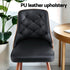 1 Set of 4  Dining Chairs Black PU