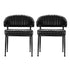 Dining Chairs Set of 2 Leather Hollow Armchair Black