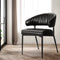 Dining Chairs Set of 2 Leather Hollow Armchair Black