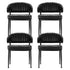 Artiss Dining Chairs Set of 4 Leather Hollow Armchair Black