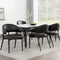 Set of 4 PU Leather Dining Chairs Black Armchair Metal Frame Kitchen Seat