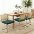 Dining Chairs Set of 4 Velvet Rattan Cantilever Green