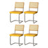 Artiss Dining Chairs Set of 4 Velvet Rattan Cantilever Yellow