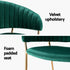Dining Chairs Set of 4 Velvet Hollow Armchair Green
