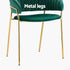 Dining Chairs Set of 4 Velvet Hollow Armchair Green