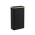60L Laundry Basket – Bamboo Rim, Removable Mesh Bag, Foldable, Black