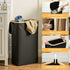 60L Laundry Basket – Bamboo Rim, Removable Mesh Bag, Foldable, Black
