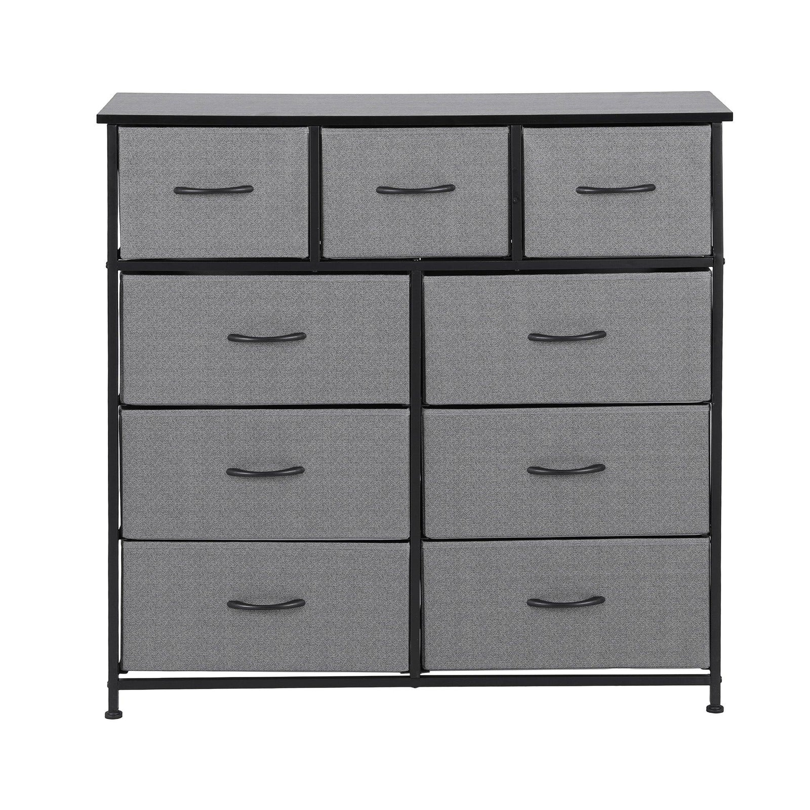 Chest of 9 Drawers Storage Dresser Tallboy Dark Grey