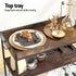 Kitchen Island Rolling Serving Cart with Wine Rack & Lockable Wheels