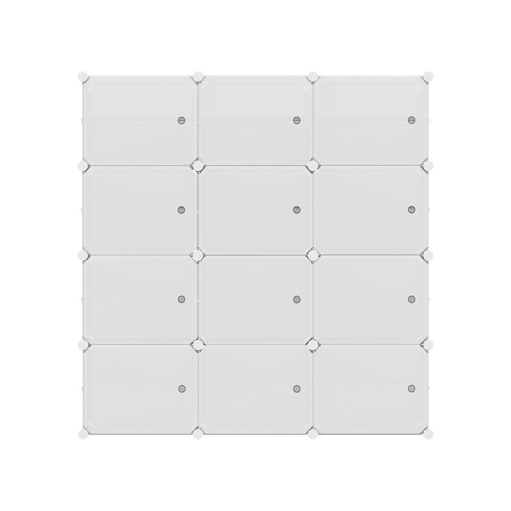 Artiss DIY Stackable Shoe Rack 12 Cube Storage Cabinet White Modular Organizer