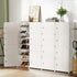 DIY Stackable Shoe Rack 16 Cube Storage Cabinet White Modular Organizer