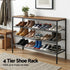 Shoe Rack 4 tier Storage Organiser Walnut