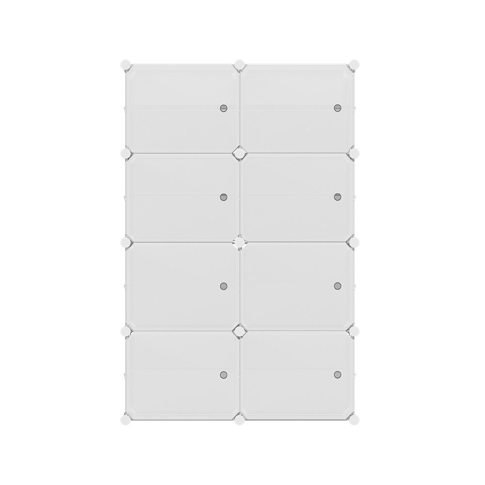Artiss Shoe Rack DIY Set of 8 Storage Cube Stackable White