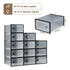 Shoe Storage Box DIY Set of 12 Stackable Black