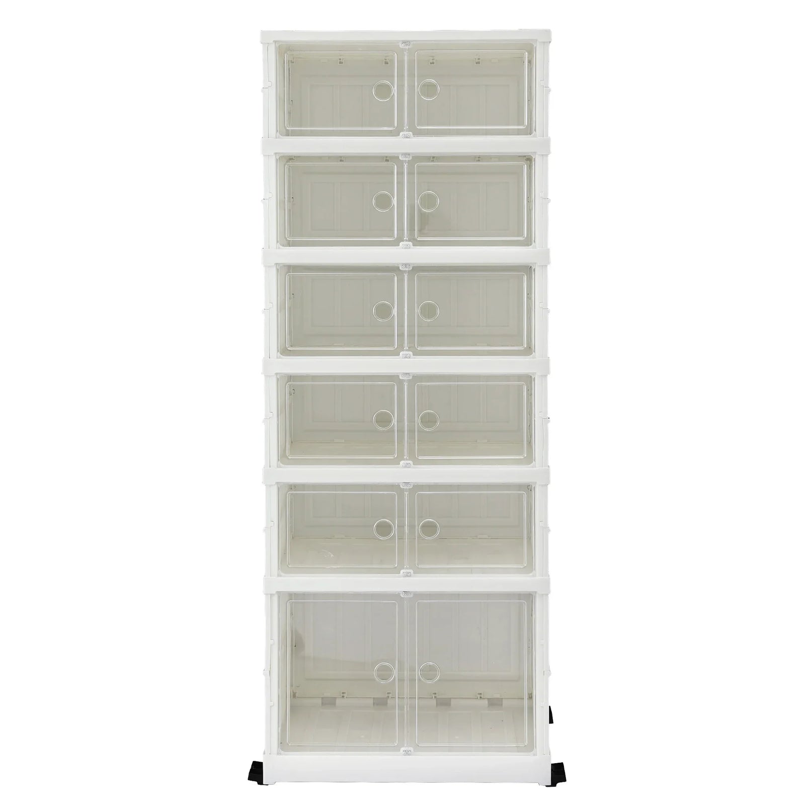 Foldable Shoe Storage Box 6 Tier 12 Pairs Entryway