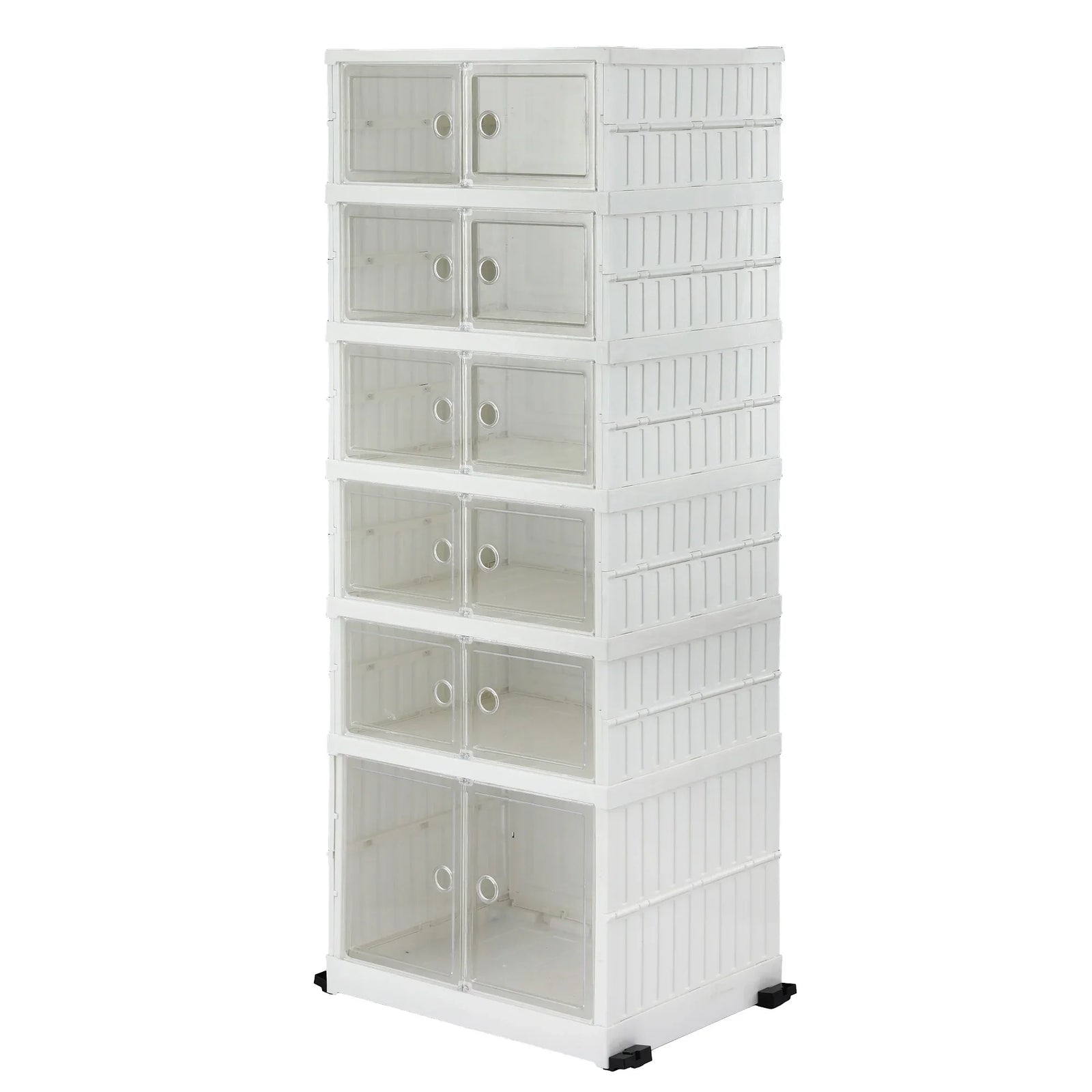 Foldable Shoe Storage Box 6 Tier 12 Pairs Entryway
