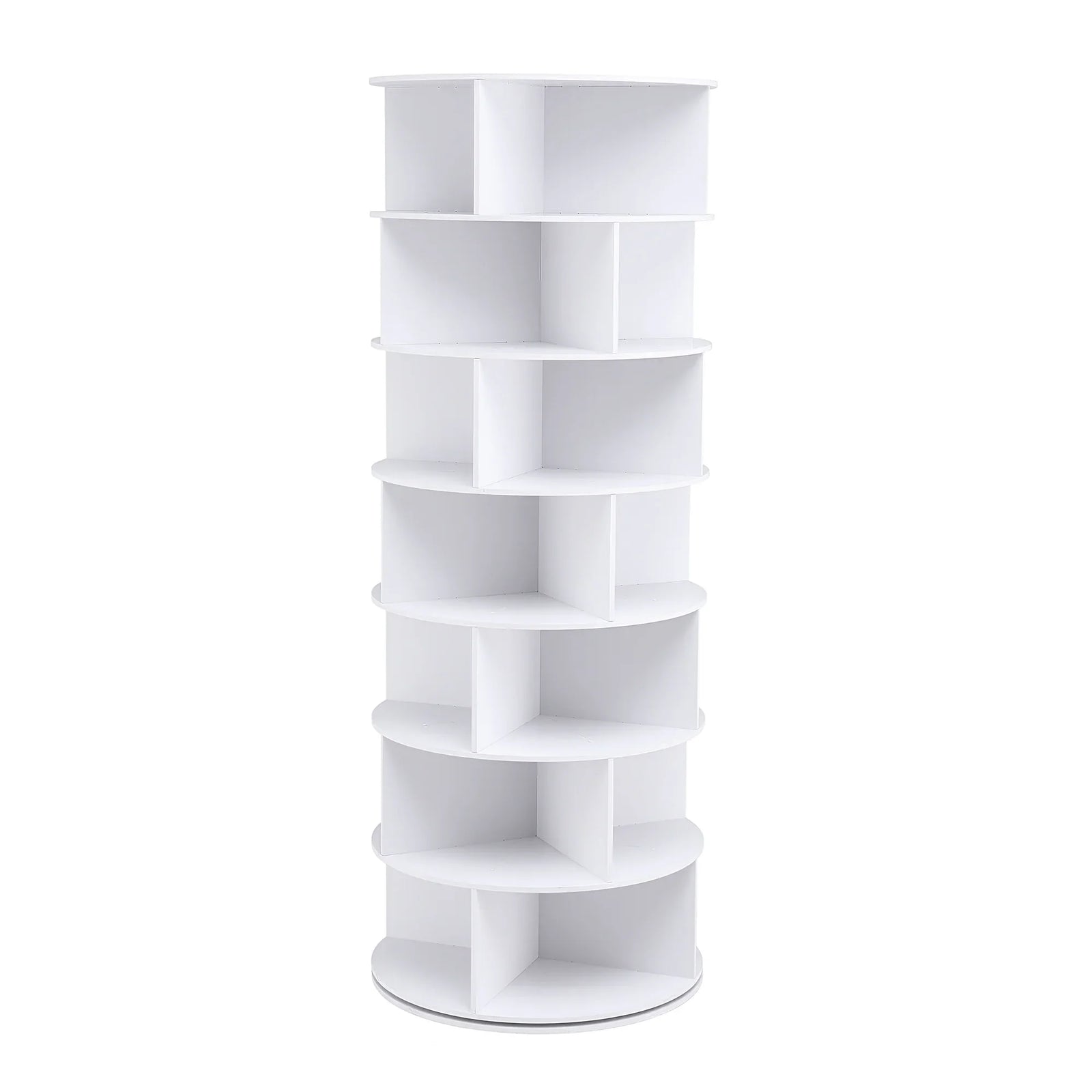 7 Tier 360° Rotating Shoe Rack Storage Display Shelf White