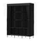 Portable Fabric Wardrobe Closet Black Metal Frame Storage Organizer Cabinet