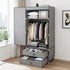 Portable Clothes Closet Wardrobe – Large Storage with Magnetic Door Grey