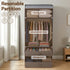 Portable Clothes Closet Wardrobe – Large Storage with Magnetic Door Grey