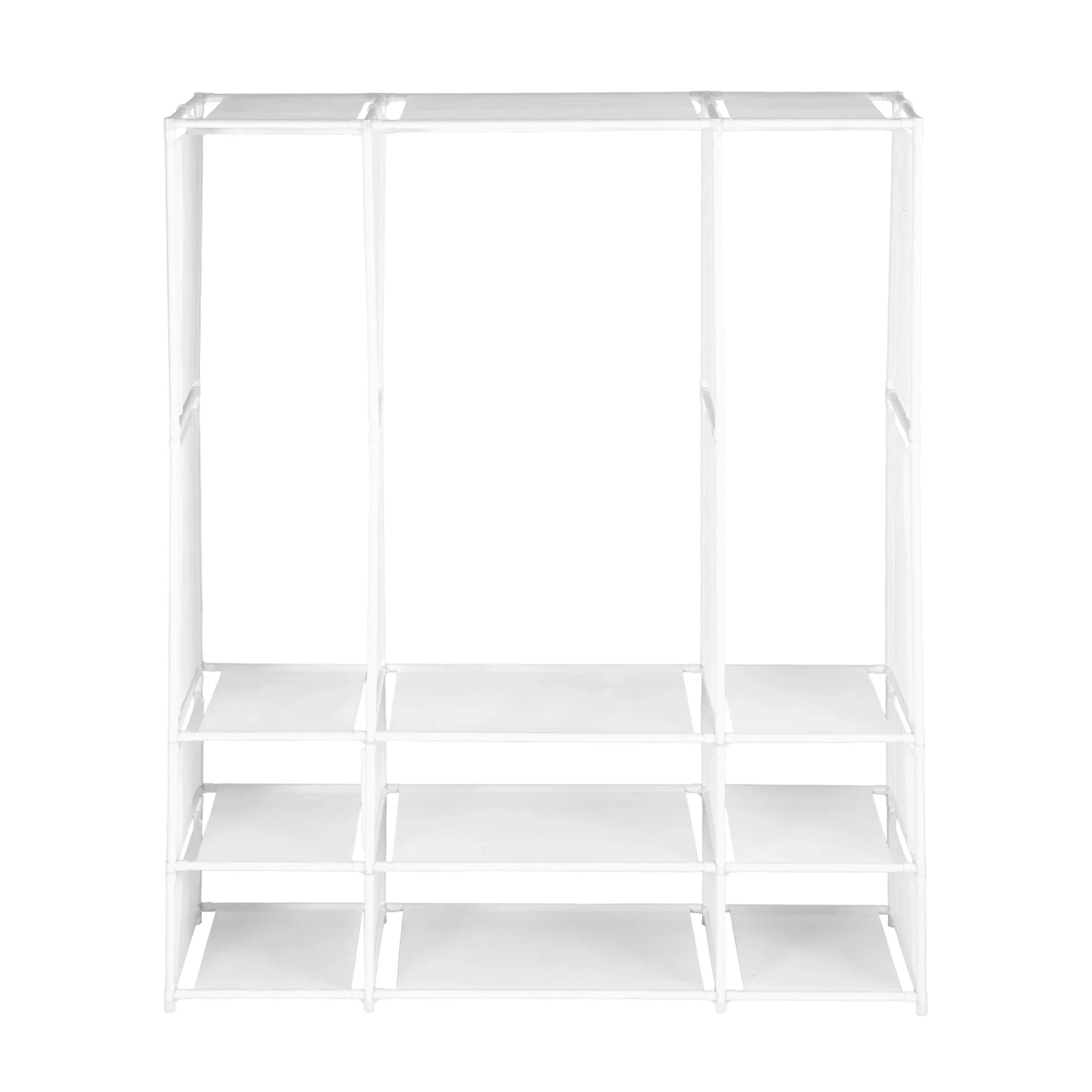 Large Portable Clothes Closet Wardrobe with Open Shelf White