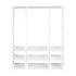 Large Portable Clothes Closet Wardrobe with Open Shelf White